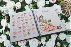 Watercolor set roses and hummingbird Product Image 2