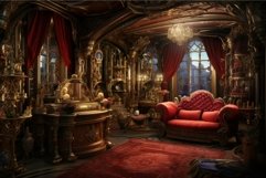 Opulent victorian parlor in twilight Product Image 1
