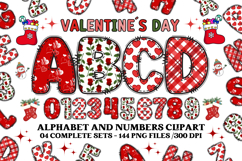 Valentine Alphabet Clip Art, valentines day letters doodle Product Image 1