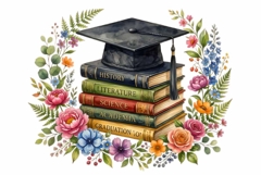 Graduation Cap Decorated with Roses Clipart Product Image 1