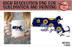 Massachusetts State Sunflower Sublimation Product Image 1
