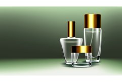 Cosmetic Glass Product Vector. Fragrance, Collagen. Spa Product Image 1