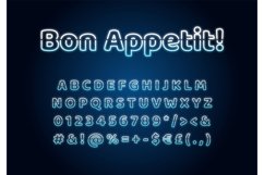 Bon appetit neon light font template Product Image 1