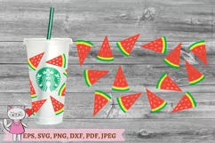 Watermelon Summer svg for Full Wrap Venti Cold Cup 24 oz Product Image 2