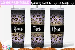 Rose Leopard Skinny Tumbler sublimation wrap design Product Image 1