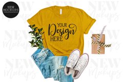 Christmas Mustard Bella Canvas 3001 T-Shirt Mockup Product Image 1