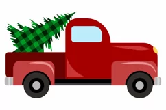 Red Christmas truck svg/png Product Image 2