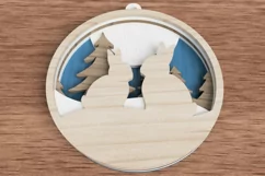 Christmas ornament laser cut file - Bunny family of 2 Product Image 2