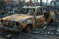 Abandoned Rusted Car Background Product Image 1