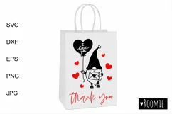 Valentine gnome I love you svg, Valentines day heart clipart Product Image 2