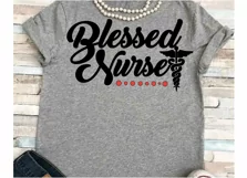 Nurse svg SVG DXF JPEG Silhouette Cameo Cricut blessed svg iron on Blessed nurse svg Product Image 1