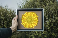 3D Sunflower Mandala Layered svg Papercut SVG Zentangle Product Image 3