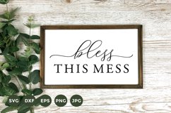 Farmhouse Sign SVG | Bless this Mess SVG Product Image 1