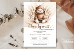 Teddy bear tropical dried palm pampas grass Invite PSD ZB61 Product Image 2