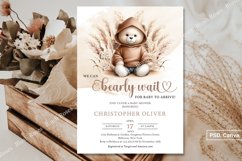 Teddy bear tropical dried palm pampas grass Invite PSD ZB61 Product Image 3