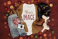 Girl's Fall Shirt Mockup, T-Shirt Styled Fashion Apparel Product Image 1