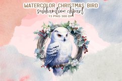 Christmas Bird Watercolor Clipart Product Image 4