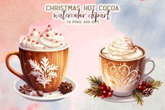 Christmas Hot Cocoa Watercolor Clipart Product Image 4