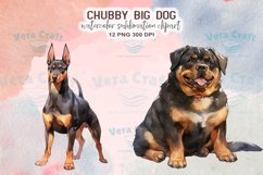 Chubby Big Dog Watercolor Clipart Product Image 4