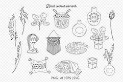 Hand Drawn Boho Home Decor Illustrations. Clipart & Patterns Product Image 4