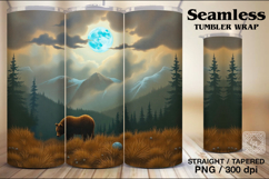 4 Wild Bear Tumbler Wrap Sublimation, 20 oz Product Image 4