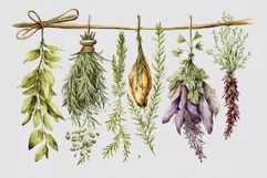 Dried herbs clipart, Herbs clipart, Farmhouse clipart Product Image 3