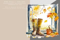 Autumn window clipart, Autumn sublimation, Fall clipart Product Image 2