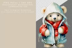 Polar bear clipart, Christmas clipart, Bear clipart Product Image 2
