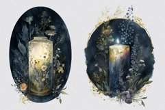 Night candle clipart, Candle clipart, Floral clipart Product Image 3