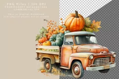 Autumn truck, Pumpkin clipart, Autumn sublimation Product Image 2