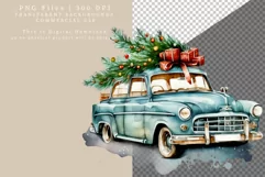 Christmas clipart, Car clipart, Winter sublimation Product Image 2