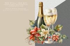 Champagne clipart, Christmas clipart, Party clipart Product Image 2