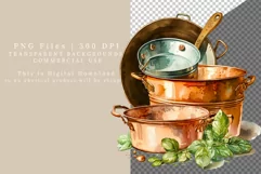 Copper pots clipart, Kitchen clipart, Farmhouse clipart Product Image 2