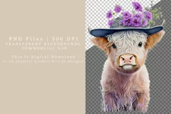 Highland calf clipart, Calf sublimation, Cow clipart Product Image 2
