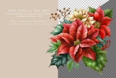 Poinsettia clipart, Christmas clipart, Watercolor clipart Product Image 3