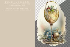 Champagne clipart, Christmas sublimation, Party clipart Product Image 2