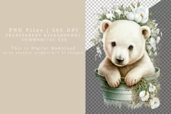 Polar bear clipart, Christmas clipart, Bear clipart Product Image 2