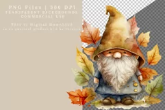 Autumn clipart, Gnome clipart, Watercolor clipart Product Image 2