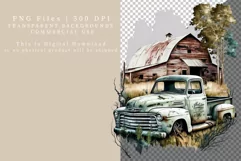 Old rustic truck clipart, Truck sublimation, Old barn Product Image 2