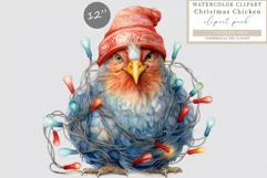 Chicken clipart, Christmas lights clipart, Christmas clipart Product Image 1