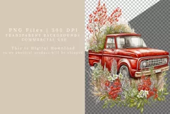 Truck clipart, Red truck sublimation, Spring sublimation Product Image 2