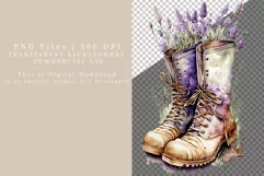 Farm boots clipart, Lavender clipart, Floral clipart Product Image 2