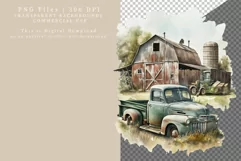 Old barn clipart, Old truck clipart, Summer clipart Product Image 2