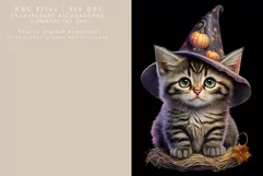 Witch clipart, Kitten clipart, Watercolor clipart Product Image 2