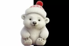 Polar bear clipart, Winter clipart, Christmas clipart Product Image 2
