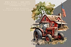 Old farm clipart, Patriotic clipart, Tractor clipart Product Image 2