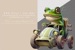 Frog driving a car clipart, Funny frog clipart Product Image 3
