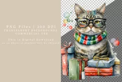 Cat clipart, Christmas clipart, Christmas cat sublimation Product Image 2