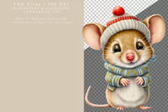 Christmas mouse clipart, Mouse clipart, Winter sublimation Product Image 2