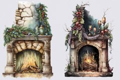 Fireplace clipart, Christmas clipart Product Image 3